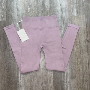 NWT Everlane Purple Ribbed Seamless Leggings Thick High Rise Size XS/S
